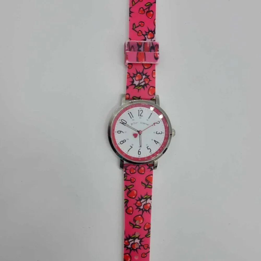 Betsey Johnson Red Cherries Nurses Watch NWOT! WORKS!